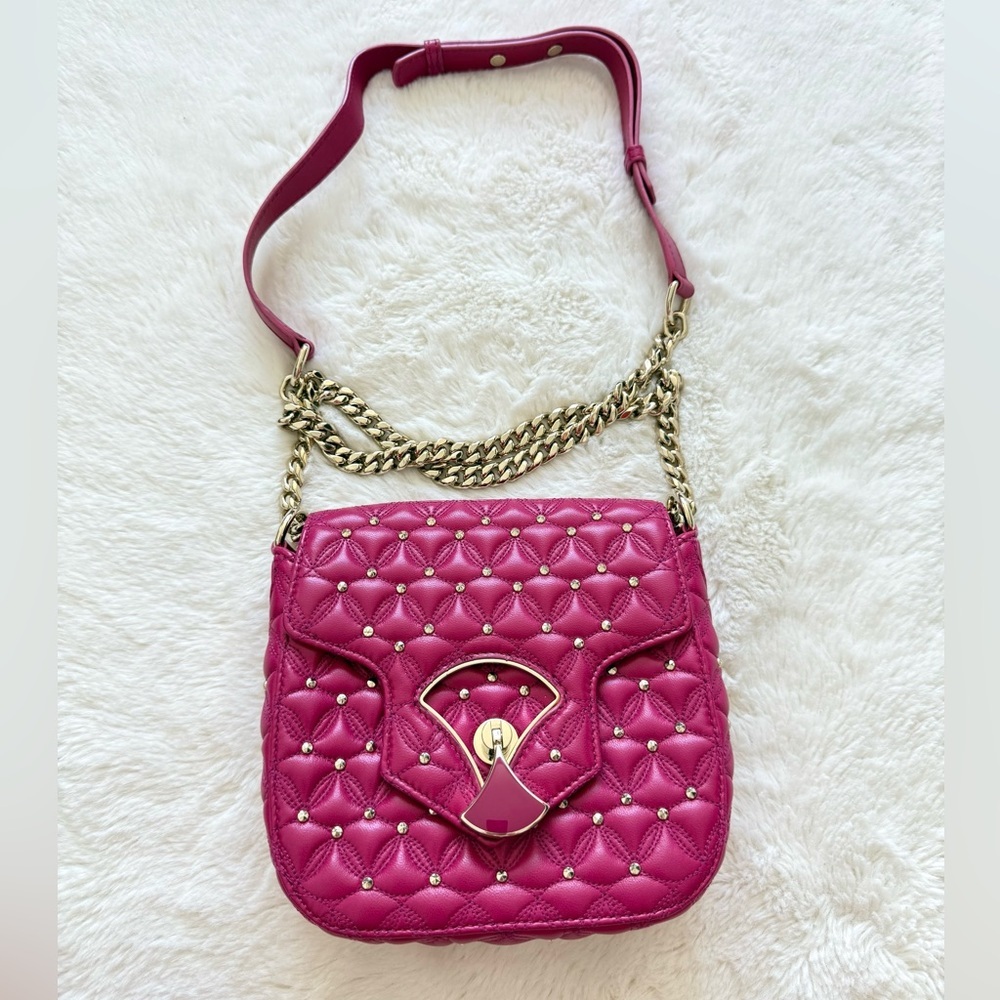 NWT!!! BVLGARI Divas Dream Bag Quilted Leather Medium Authentic Retail 1800$